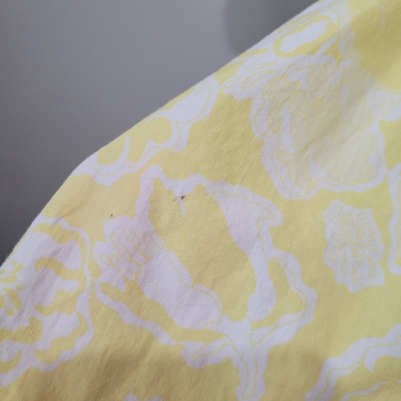 1980s Lilly Pulitzer yellow floral dress Vintage Cotton Dresa - Picture 11 of 14